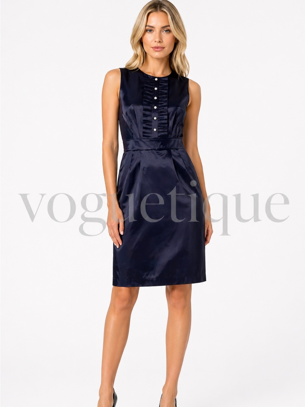 Dolce & gabbana rayon/silk blend black sheath dress